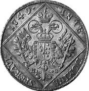 Austria 30 Kreuzer Franz I without X 1749 NB KM# 2031.2 IN TE DOMINE SPERAVI coin reverse Austria 30 Kreuzer Franz I without X 1749 NB KM# 2031.2 IN TE DOMINE SPERAVI coin reverse