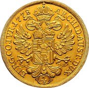 Austria 4 Ducat Maria Theresia 1778 IC-FA KM# 1871 ARCHID AUST DUX (4) BURG CO TYR ICFA coin reverse