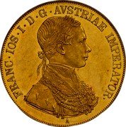 Austria 4 Ducat Franz Joseph I 1857 A KM# 2271.1 FRANC.IOS.I.D.G.AVSTRIAE IMPERATOR A coin obverse