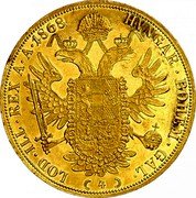 Austria 4 Ducat Franz Joseph I 1868 A KM# 2274 HVNGAR.BOHEM.GAL.LOD.ILL.REX.A.A.1872 4 coin reverse Austria 4 Ducat Franz Joseph I 1868 A KM# 2274 HVNGAR.BOHEM.GAL.LOD.ILL.REX.A.A.1872 4 coin reverse