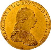 Austria 4 Ducat (Franz I) KM# 2176 FRANCISCVS I. D. G. AVSTRIAE IMPERATOR coin obverse Austria 4 Ducat (Franz I) KM# 2176 FRANCISCVS I. D. G. AVSTRIAE IMPERATOR coin obverse