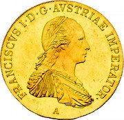 Austria 4 Ducat (Franz I) KM# 2178 FRANCISCVS I. D. G. AVSTRIAE IMPERATOR coin obverse Austria 4 Ducat (Franz I) KM# 2178 FRANCISCVS I. D. G. AVSTRIAE IMPERATOR coin obverse