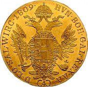 Austria 4 Ducat (Franz I) KM# 2176 HVN. BOH. GAL. REX. A. A. D. LO. SAL. WIRC. (4) coin reverse Austria 4 Ducat (Franz I) KM# 2176 HVN. BOH. GAL. REX. A. A. D. LO. SAL. WIRC. (4) coin reverse