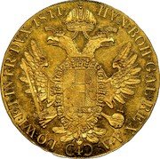 Austria 4 Ducat (Franz I) KM# 2177 HVN : BOH : GAL : REX . A:A. LO : WI : ET IN. FR : DVX. (4) coin reverse Austria 4 Ducat (Franz I) KM# 2177 HVN : BOH : GAL : REX . A:A. LO : WI : ET IN. FR : DVX. (4) coin reverse