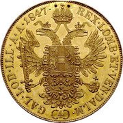 Austria 4 Ducat (Ferdinand I) KM# 2270 REX LOMB ET VEN DALM (4) GAL LOD ILL A A coin reverse Austria 4 Ducat (Ferdinand I) KM# 2270 REX LOMB ET VEN DALM (4) GAL LOD ILL A A coin reverse