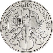 Austria 4 Euro Vienna Philharmonic 2017 KM# 3276 WIENER PHILARMONIKER PLATIN coin reverse