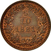 Austria 5/10 Kreuzer Franz Joseph I 1881 KM# 2183 5 10 1881 coin reverse Austria 5/10 Kreuzer Franz Joseph I 1881 KM# 2183 5 10 1881 coin reverse