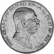 Austria 5 Corona Franz Joseph I 1909 KM# 2814 FRANC·IOS·I·D·G·IMP·AVSTR·REX BOH·GAL·ILL·ETC·ET AP·REX HVNG· coin obverse Austria 5 Corona Franz Joseph I 1909 KM# 2814 FRANC·IOS·I·D·G·IMP·AVSTR·REX BOH·GAL·ILL·ETC·ET AP·REX HVNG· coin obverse