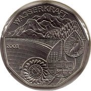 Austria 5 Euro Hydropower 2003 KM# 3105 WASSERKRAFT 2003 coin reverse
