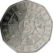 Austria 5 Euro European Anthem 2005 KM# 3120 5 EURO / REPUBLIK ÖSTERREICH coin obverse Austria 5 Euro European Anthem 2005 KM# 3120 5 EURO / REPUBLIK ÖSTERREICH coin obverse