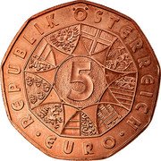 Austria 5 Euro 2013 World Cup Skiing 2012 KM# 3215 5 EURO REPUBLIK ÖSTERREICH coin obverse