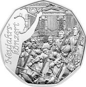 Austria 5 Euro New Year Concert 2016 Special Unc KM# 3249a 2016 NEUJAHRSKONZERT coin reverse