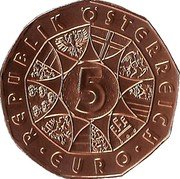 Austria 5 Euro 200th anniversary - Society of music lovers 2012 KM# 3206 5 EURO REPUBLIK ÖSTERREICH coin obverse Austria 5 Euro 200th anniversary - Society of music lovers 2012 KM# 3206 5 EURO REPUBLIK ÖSTERREICH coin obverse