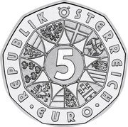 Austria 5 Euro 200 Years Society of Music Lovers in Vienna 2012 Special Unc KM# 3206a 5 EURO REPUBLIK ÖSTERREICH coin obverse