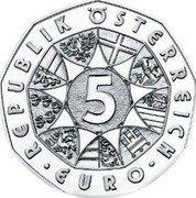 Austria 5 Euro New Year Concert 2016 Special Unc KM# 3249a 5 EURO REPUBLIK ÖSTERREICH coin obverse
