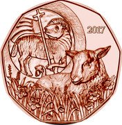 Austria 5 Euro Easter lamb 2017 KM# 3266 2017 coin reverse