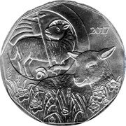 Austria 5 Euro Easter lamb 2017 Special Unc KM# 3266a 2017 coin reverse