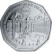 Austria 5 Euro (Austrian Presidency of EU) KM# 3132 2006 JOSEFSPLATZ ÖSTERREICHISCHE PRÄSIDENTSCHAFT IM RAT DER UE coin reverse
