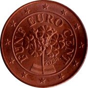 Austria 5 Euro Cent Alpine Primrose 2024 BU KM# 3084 FÜNF EURO CENT 2014 coin obverse Austria 5 Euro Cent Alpine Primrose 2024 BU KM# 3084 FÜNF EURO CENT 2014 coin obverse