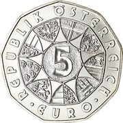 Austria 5 Euro Winter Olympic Ski Jumper 2010 KM# 3193 5 EURO REPUBLIK ÖSTERREICH coin obverse