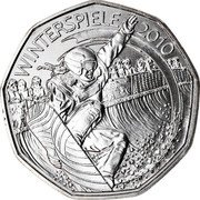 Austria 5 Euro Winter Olympic Snowboarding 2010 Special Unc KM# 3192 2010 WINTERSPIELE coin reverse