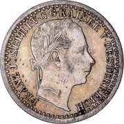 Austria 5 Kreuzer Franz Joseph I 1858 A KM# 2197 FRANZ JOSEPH I·V·G·G·KAISER V·OESTERREICH coin obverse Austria 5 Kreuzer Franz Joseph I 1858 A KM# 2197 FRANZ JOSEPH I·V·G·G·KAISER V·OESTERREICH coin obverse