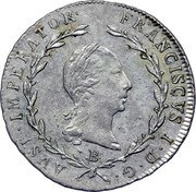 Austria 5 Kreuzer (Franz I) KM# 2123 FRANCISCUS I·D·G· AUST·IMPERATOR· B coin obverse Austria 5 Kreuzer (Franz I) KM# 2123 FRANCISCUS I·D·G· AUST·IMPERATOR· B coin obverse