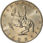 Austria 5 Schilling Rider 1991 Proof KM# 2889a · REPUBLIK · ÖSTERREICH coin obverse Austria 5 Schilling Rider 1991 Proof KM# 2889a · REPUBLIK · ÖSTERREICH coin obverse