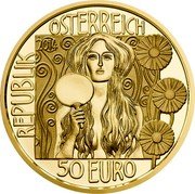 Austria 50 Euro Judith II 2014 Proof KM# 3229 2014 50 EURO REPUBLIK ÖSTERREICH coin obverse