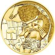 Austria 50 Euro The Kiss 2016 Proof KM# 3253 coin reverse