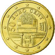 Austria 50 Euro Cent Art Museum Vienna Secession 2005 KM# 3087 50 EURO CENT DER ZEIT IHRE KVNST DER KVNST IHRE FREIHEIT VER SACRUM 2007 coin obverse Austria 50 Euro Cent Art Museum Vienna Secession 2005 KM# 3087 50 EURO CENT DER ZEIT IHRE KVNST DER KVNST IHRE FREIHEIT VER SACRUM 2007 coin obverse