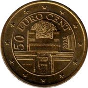 Austria 50 Euro Cent Secession Building 2024 BU KM# 3141 50 EURO CENT 2008 coin obverse Austria 50 Euro Cent Secession Building 2024 BU KM# 3141 50 EURO CENT 2008 coin obverse