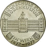 Austria 50 Schilling 100th Anniversary - Institute of Agriculture 1972 KM# 2914 HOCHSCHULE FÜR BODENKULTUR IN WIEN 1872 1972 coin reverse Austria 50 Schilling 100th Anniversary - Institute of Agriculture 1972 KM# 2914 HOCHSCHULE FÜR BODENKULTUR IN WIEN 1872 1972 coin reverse