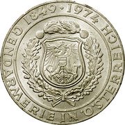 Austria 50 Schilling 125th Austrian Police Force 1974 Proof KM# 2920 1849 -1974 GENDARMERIE IN ÖSTERREICH coin reverse Austria 50 Schilling 125th Austrian Police Force 1974 Proof KM# 2920 1849 -1974 GENDARMERIE IN ÖSTERREICH coin reverse