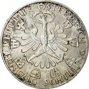 Austria 50 Schilling 150th Anniversary - Liberation of Tyrol 1959 Proof KM# 2888 REPUBLIK ÖSTERREICH FÜNFZIG SCHILLING coin obverse Austria 50 Schilling 150th Anniversary - Liberation of Tyrol 1959 Proof KM# 2888 REPUBLIK ÖSTERREICH FÜNFZIG SCHILLING coin obverse