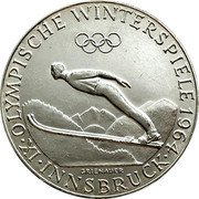 Austria 50 Schilling Winter Olympics in Innsbruck 1964 KM# 2896 IX·OLYMPISCHE WINDERSPIELE 1964 ·INNSBRUCK· coin reverse Austria 50 Schilling Winter Olympics in Innsbruck 1964 KM# 2896 IX·OLYMPISCHE WINDERSPIELE 1964 ·INNSBRUCK· coin reverse