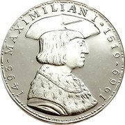 Austria 50 Schilling 450th Anniversary - Death of Maximilian I 1969 KM# 2906 1493 - MAXIMILIAN I - 1519-1969 coin reverse Austria 50 Schilling 450th Anniversary - Death of Maximilian I 1969 KM# 2906 1493 - MAXIMILIAN I - 1519-1969 coin reverse