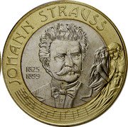 Austria 50 Schilling Centenary - Death of Johann Strauss 1999 KM# 3061 JOHANN STRAUSS 1825 1899 coin reverse Austria 50 Schilling Centenary - Death of Johann Strauss 1999 KM# 3061 JOHANN STRAUSS 1825 1899 coin reverse