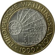 Austria 50 Schilling Euro Currency 1999 KM# 3057 1999 EUROPÄISCHE WÄHRUNGSUNION coin reverse Austria 50 Schilling Euro Currency 1999 KM# 3057 1999 EUROPÄISCHE WÄHRUNGSUNION coin reverse