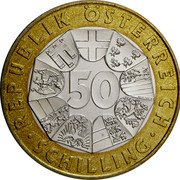 Austria 50 Schilling (25th Nobel Konrad Lorenz) KM# 3053 50 SCHILLING REPUBLIK ÖSTERREICH coin obverse Austria 50 Schilling (25th Nobel Konrad Lorenz) KM# 3053 50 SCHILLING REPUBLIK ÖSTERREICH coin obverse