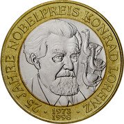 Austria 50 Schilling (25th Nobel Konrad Lorenz) KM# 3053 •25 JAHRE NOBELPREIS KONRAD LORENZ• 1973 1998 coin reverse Austria 50 Schilling (25th Nobel Konrad Lorenz) KM# 3053 •25 JAHRE NOBELPREIS KONRAD LORENZ• 1973 1998 coin reverse