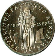 Austria 500 Schilling 1500th Death of St. Severin 1982 KM# 2956 SEVERINUS PATRONUS AUSTRIAE 482 1982 coin reverse Austria 500 Schilling 1500th Death of St. Severin 1982 KM# 2956 SEVERINUS PATRONUS AUSTRIAE 482 1982 coin reverse