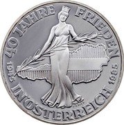 Austria 500 Schilling 40 Years of Peace in Austria 1985 KM# 2972 40 JAHRE FRIEDEN 1945 1985 IN ÖSTERREICH ZIERLER coin reverse Austria 500 Schilling 40 Years of Peace in Austria 1985 KM# 2972 40 JAHRE FRIEDEN 1945 1985 IN ÖSTERREICH ZIERLER coin reverse