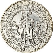 Austria 500 Schilling 500th First Thaler Coin Struck at Hall Mint 1986 KM# 2977 ERSTE TALERMÜNZE GEPRÄGT IN HALL IN TIROL .1486-1986 . coin reverse Austria 500 Schilling 500th First Thaler Coin Struck at Hall Mint 1986 KM# 2977 ERSTE TALERMÜNZE GEPRÄGT IN HALL IN TIROL .1486-1986 . coin reverse