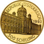 Austria 500 Schilling Kunsthistorische Museum Vienna 1993 Proof KM# 3012 REPUBLIK ÖSTERREICH 1993 500 SCHILLING coin obverse Austria 500 Schilling Kunsthistorische Museum Vienna 1993 Proof KM# 3012 REPUBLIK ÖSTERREICH 1993 500 SCHILLING coin obverse