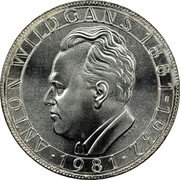 Austria 500 Schilling (100th Birth of Anton Wildgans - Writer) KM# 2952 ANTON WILDGANS 1881-1932 1981 coin reverse Austria 500 Schilling (100th Birth of Anton Wildgans - Writer) KM# 2952 ANTON WILDGANS 1881-1932 1981 coin reverse