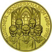 Austria 500 Schilling Vienna Boy's Choir 1998 Proof KM# 3047 WIENER SÄNGERKNABEN 1498-1998 coin reverse Austria 500 Schilling Vienna Boy's Choir 1998 Proof KM# 3047 WIENER SÄNGERKNABEN 1498-1998 coin reverse