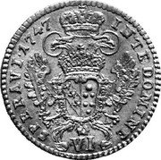 Austria 6 Kreuzer Franz I 1747 HA Includes Maria Theresa coins of same date and denomination; See Tyrol listings KM# 2018 IN TE DOMINE SPERAVI coin reverse Austria 6 Kreuzer Franz I 1747 HA Includes Maria Theresa coins of same date and denomination; See Tyrol listings KM# 2018 IN TE DOMINE SPERAVI coin reverse