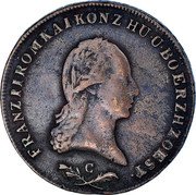 Austria 6 Kreuzer Franz II 1800 C KM# 2128 FRANZ·II·RÖM·KAI·KÖN·Z·HU·U·BÖ·ERZH·Z·OEST· S coin obverse Austria 6 Kreuzer Franz II 1800 C KM# 2128 FRANZ·II·RÖM·KAI·KÖN·Z·HU·U·BÖ·ERZH·Z·OEST· S coin obverse