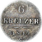 Austria 6 Kreuzer Franz Joseph I 1849 C KM# 2200 6 KREUZER 1849 A coin reverse Austria 6 Kreuzer Franz Joseph I 1849 C KM# 2200 6 KREUZER 1849 A coin reverse